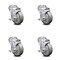 Service Caster 4 Inch Gray Polyurethane Wheel Swivel Bolt Hole Caster Set with Brake SCC SCC-BH20S414-PPUB-TLB-4 - alternate 1